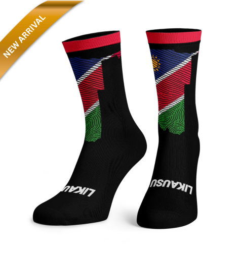 Namibia Map-Flag Socks BLACK - New